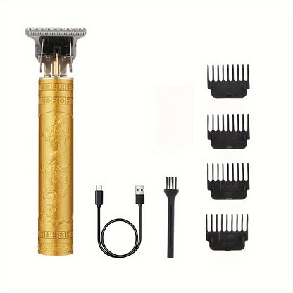 WEEME Professional Electric Hair Trimmer for Men with wireless, USB rechargeable design and various sized ceramic blades. Stylish golden design, ideal gift for family and friends.