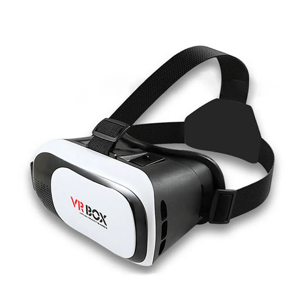 Advanced VR headset with proximity sensor for iPhone/Android smartphones, binoculars style and aux connection.