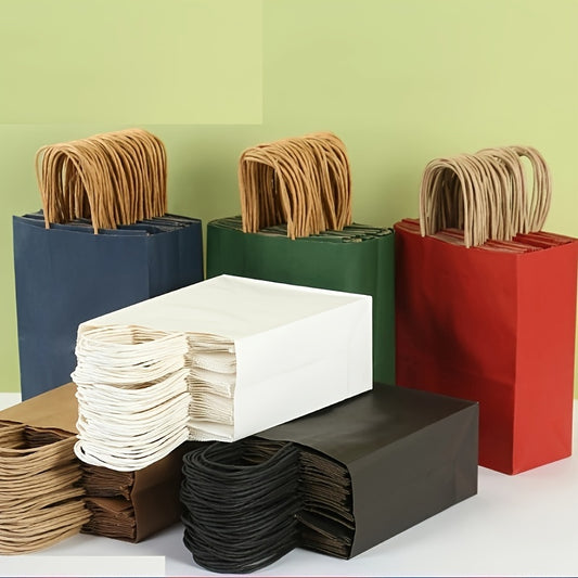 100 pieces of high-end Kraft paper bags for various uses, measuring 15cm x 8cm x 21cm.