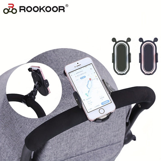 Enhance Your Baby's Stroller with a 360° Rotating Phone Holder in Black, White, and Pink!