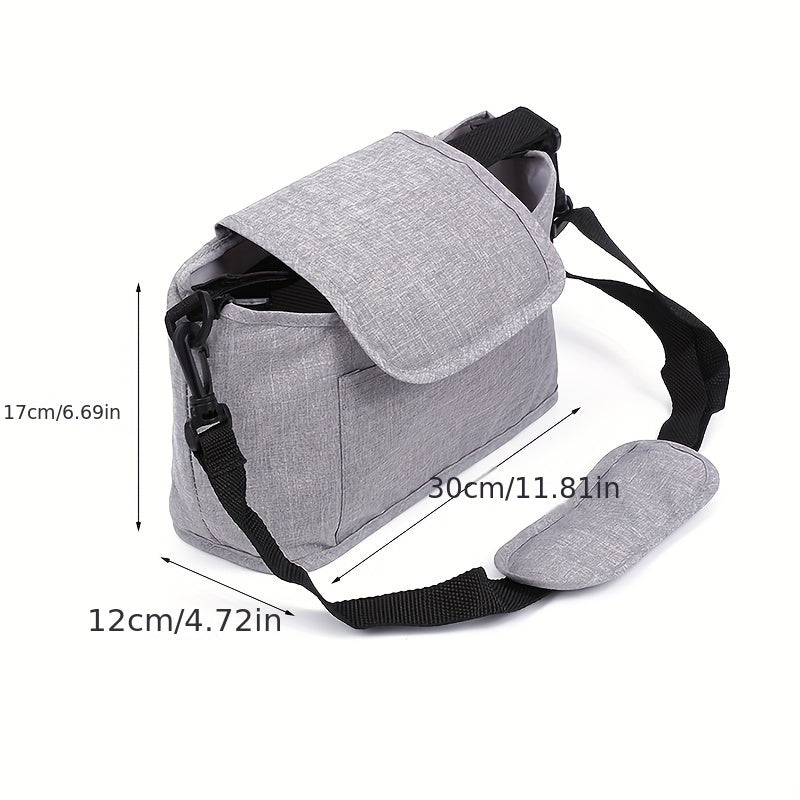 Sturdy Monochrome Stroller Hanging Bag with Multifunctional Large Storage Capacity, Hangable on Cart