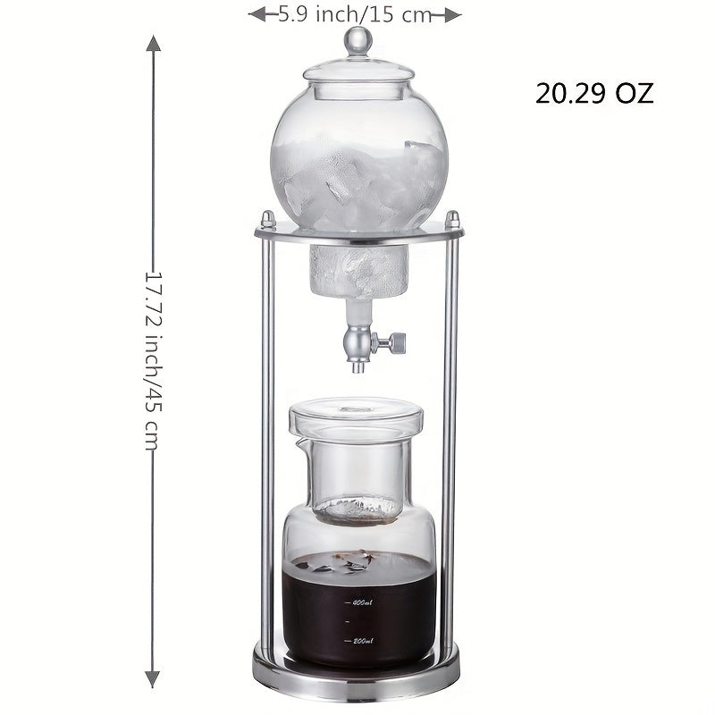 Цельный стеклянный кофейник для холодного заваривания с подставкой, кофеварка для заваривания холодного кофе, набор кофейников ручной работы
