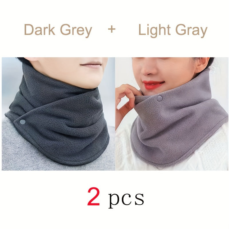 Get cozy this winter with a two-pack of warm neck scarves designed for outdoor cycling. This couple style set features windproof neck protectors with buckle combinations for added convenience.