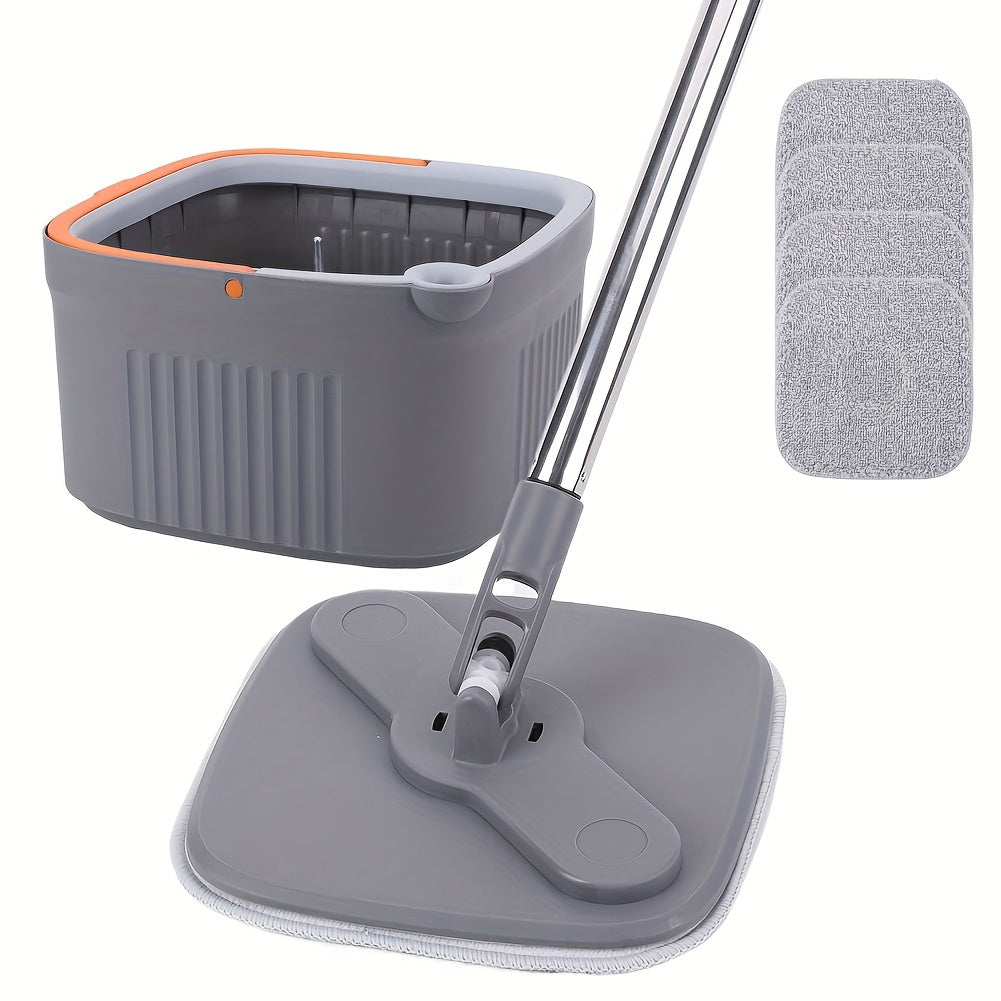 Hands-Free Wash Mop with Automatic Water Separation and 360° Rotating Feature - Ideal for Easy Living Room Cleaning, Made of Strong Plastic Material for Long-Lasting Use