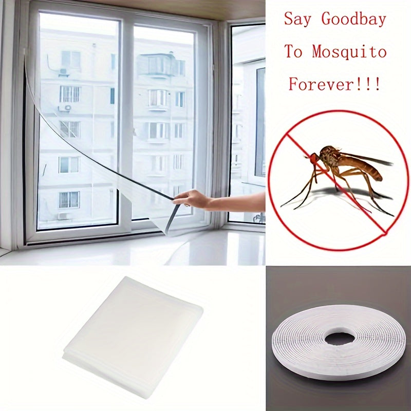 Simple-to-Use Self-Adhesive Mosquito Screen Kit - Easily Adjustable, Comes with Spare Corners for Bedroom and Home Decoration