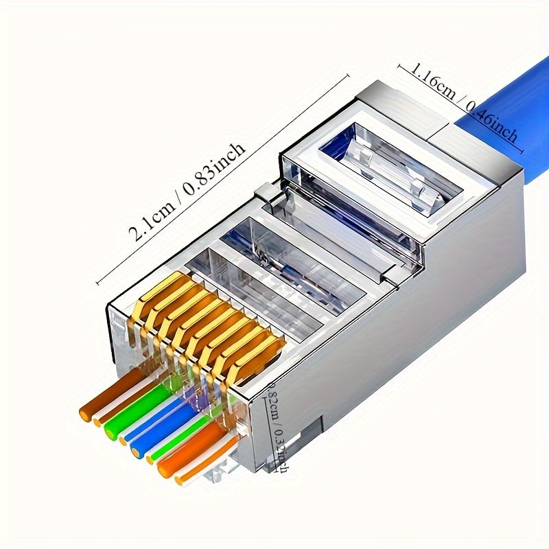 CAT6 RJ45 connectors are perforated crystal heads for unshielded network lines.