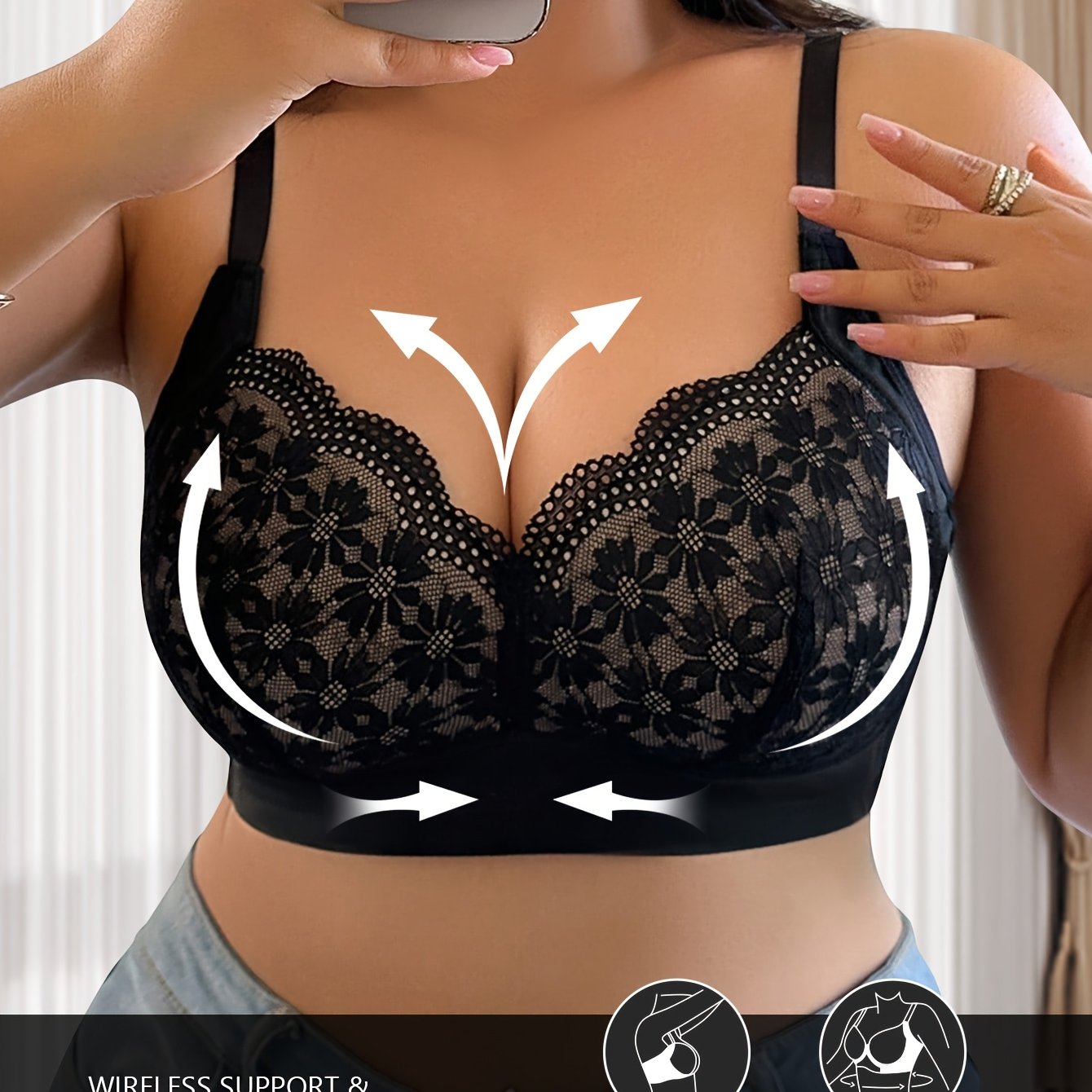 Wire-free plus size strapless bra