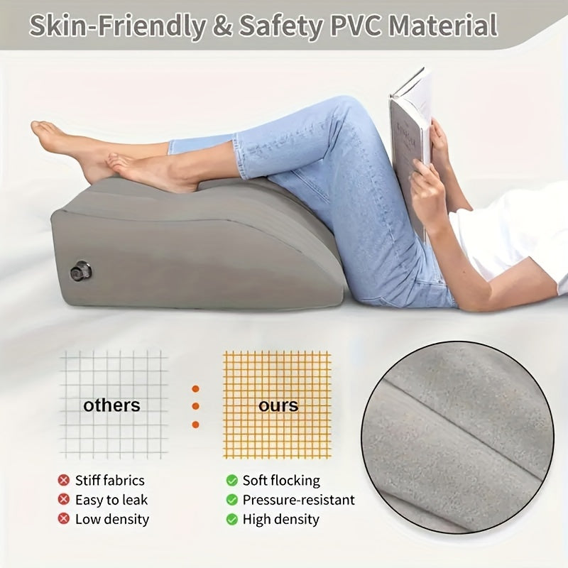 Medium firmness polyester fiber inflatable pregnancy pillows with a multifunctional design. Perfect for providing comfortable support for the back, foot, and legs. This portable body pillow is ideal for use at home, during travel, and for camping. A