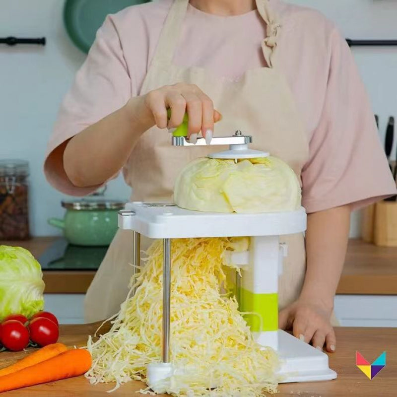 This manual mandoline vegetable slicer shredder is a versatile tool for your kitchen. Made of plastic, it is easy to use and requires no power. With a capacity of less than 1L, it is perfect for slicing and shredding cabbage and other vegetables.