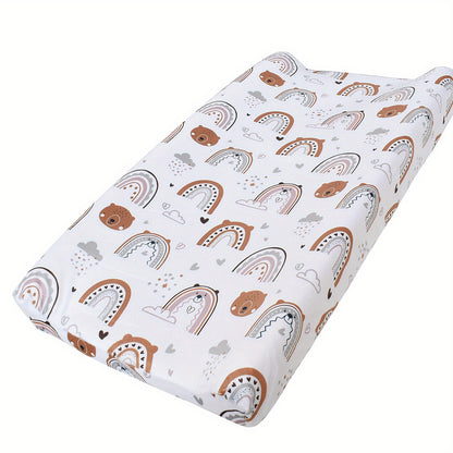 1 piece baby fitted sheet with plush printed design, ideal for comfortable bedding and diaper changing pad cover.