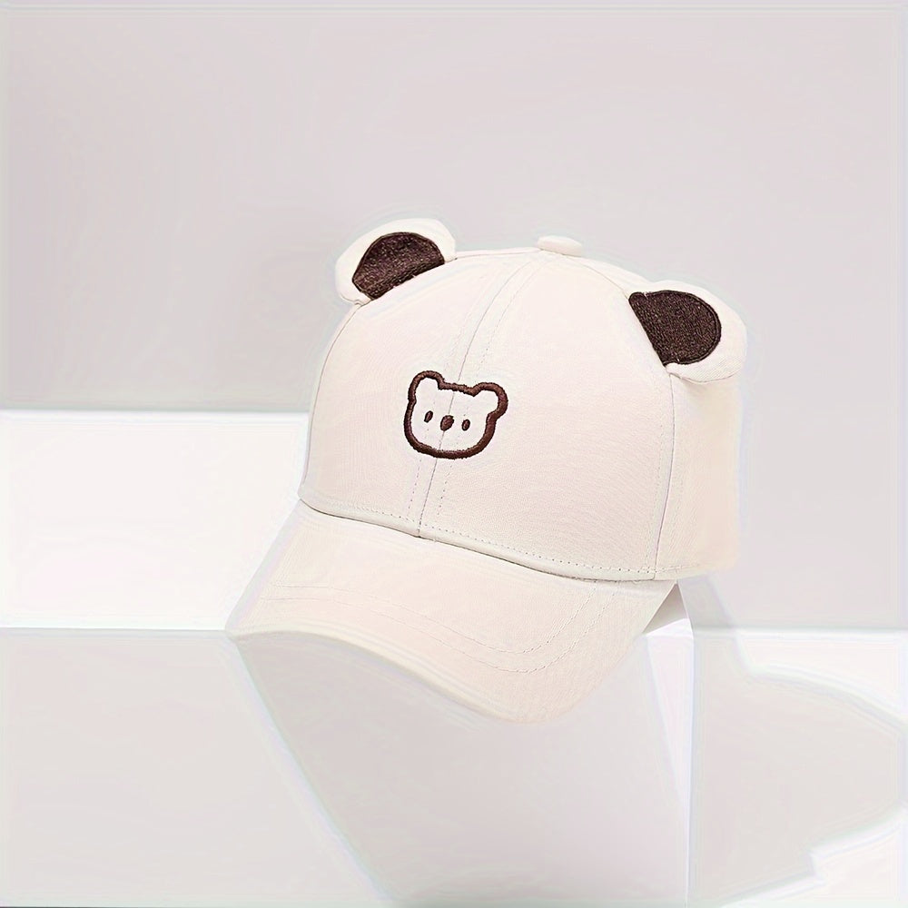 Little Bear Baseball Cap for boys and girls, perfect for summer beach outings.