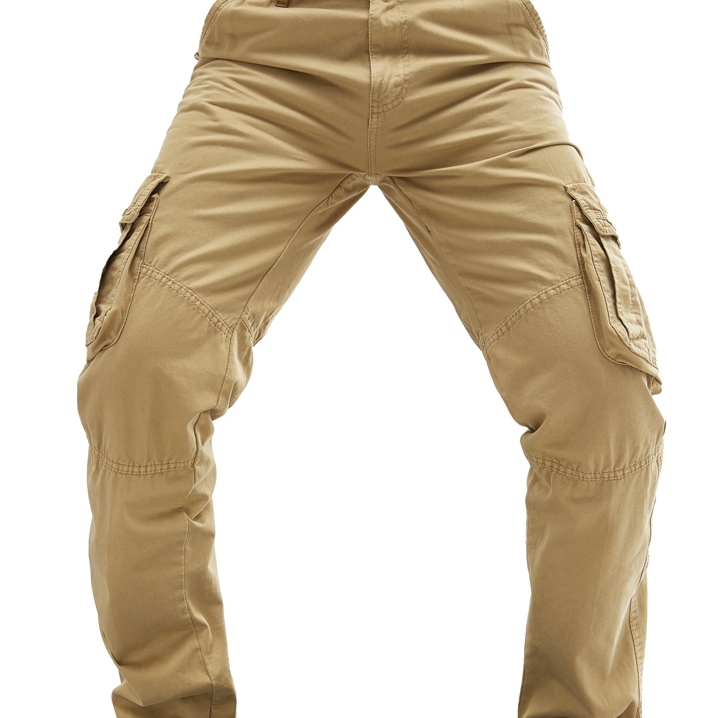 Male Cotton Cargo Pants with Multiple Pockets, Streetwear Style for Spring/Autumn