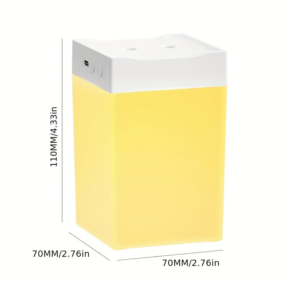 Modern Ultrasonic Mini Aromatherapy Diffuser with LED Night Lamp, USB Powered, for Bedroom or Tabletop, Button Control.