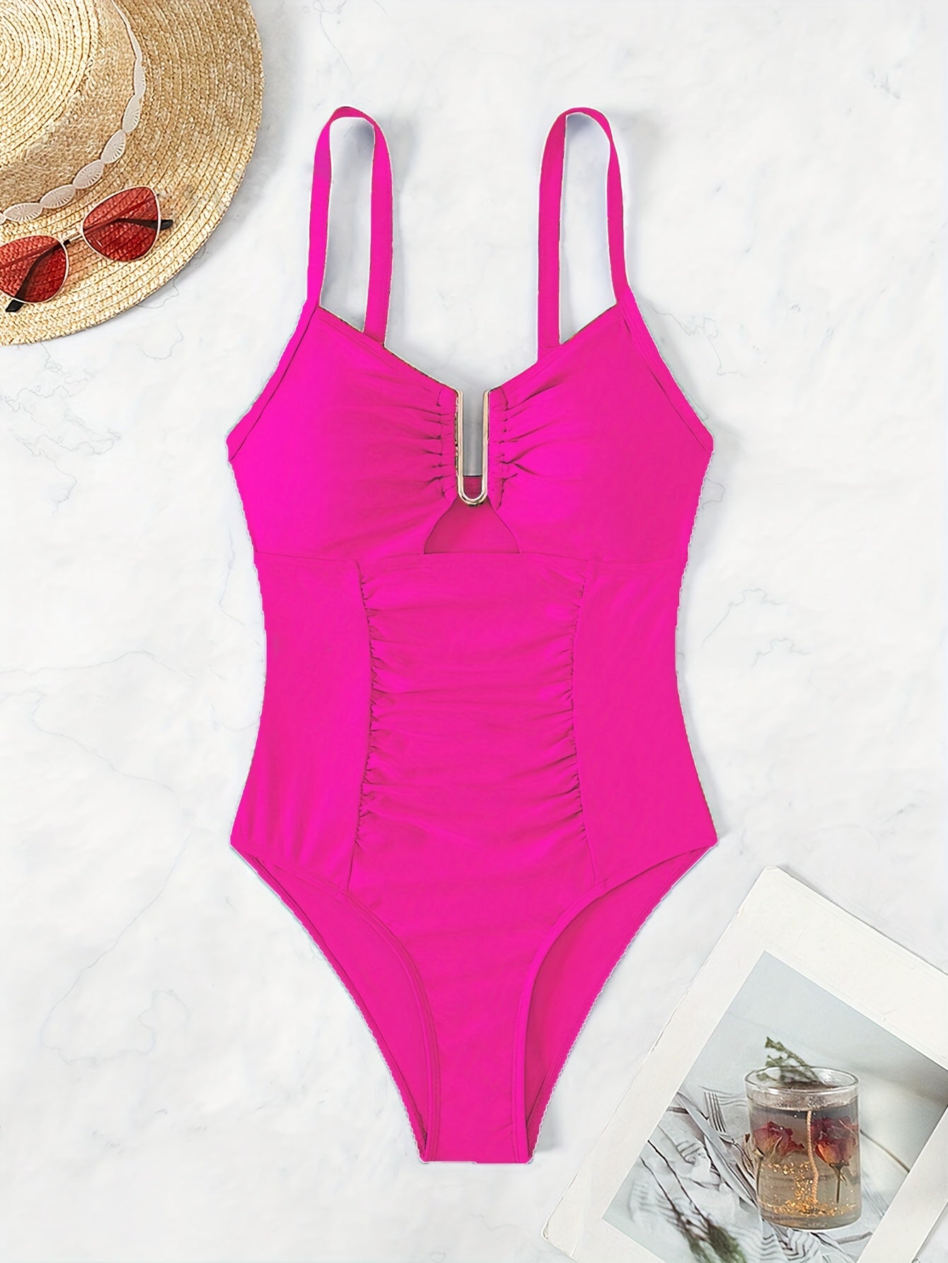 Womens Hollow Out Backless One-Piece Swimsuit