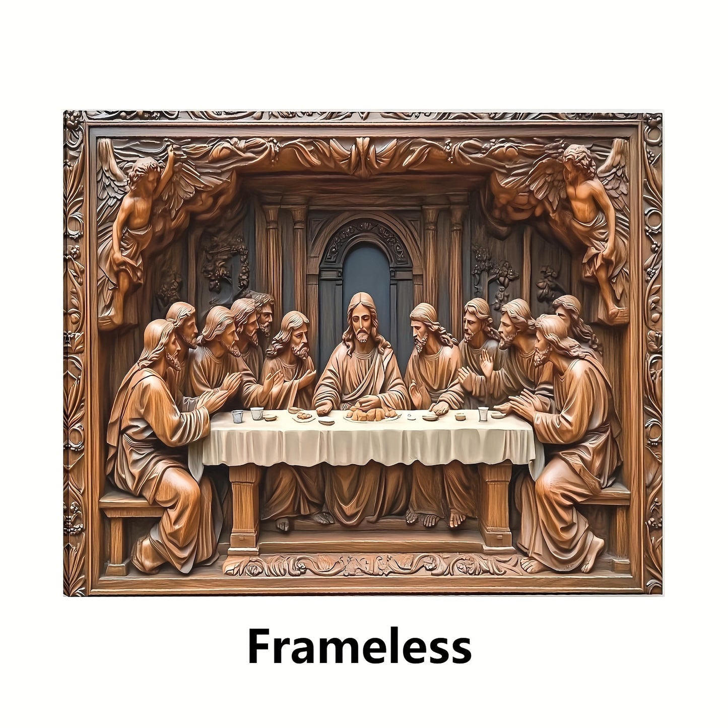 Last Supper poster for room decoration in wooden frame canvas print. Ideal for living room or bedroom.