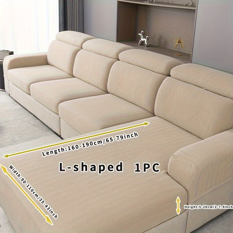 Protective Nordic Stretch Sofa Cover, All-Season Usage, Solid Color, Guards Against Pet Scratches for Home.