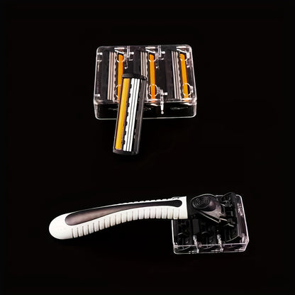 Classic 3-layer Manual Razor Set with multiple refill options for daily face care.