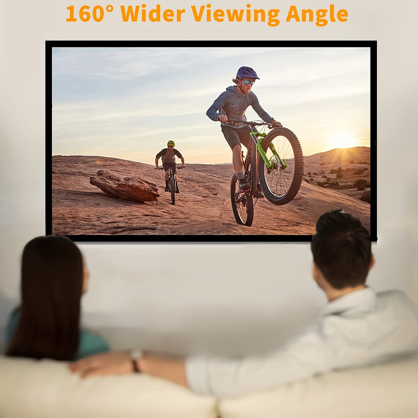 TUOGTCI 152.4cm Foldable Projector Screen, 16:9 HD 4K, Lightweight, Anti-Wrinkle, Indoor/Outdoor Use Polyester Display - No Battery or Electronics Needed. Great for Home Theater, Parties