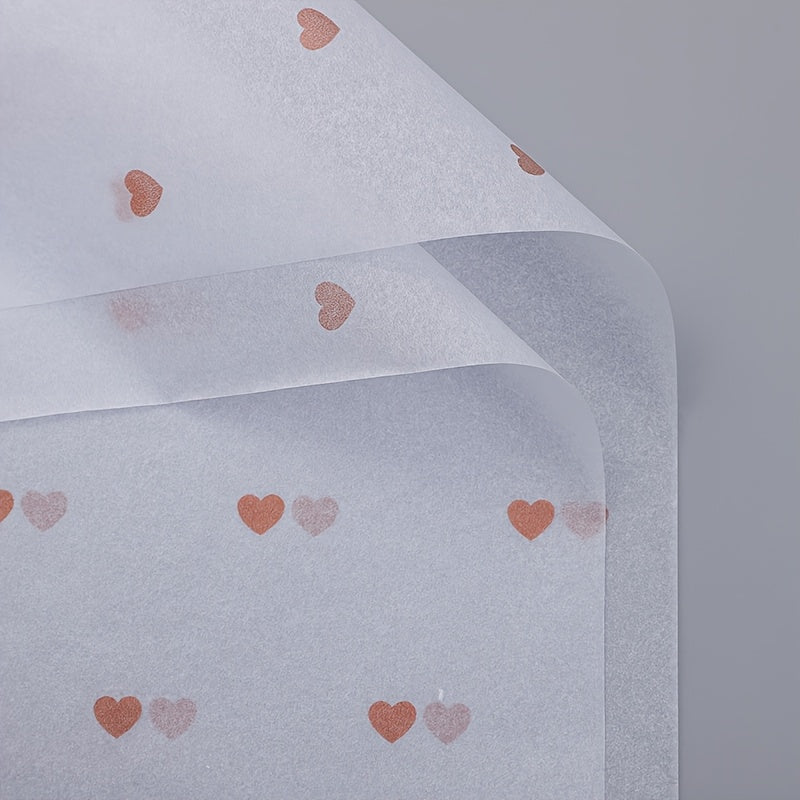 20 YINGYUYUAN Premium Tissue Paper Sheets in Red Heart Pattern for multiple uses such as gift wrapping, scrapbooking, and wedding décor.