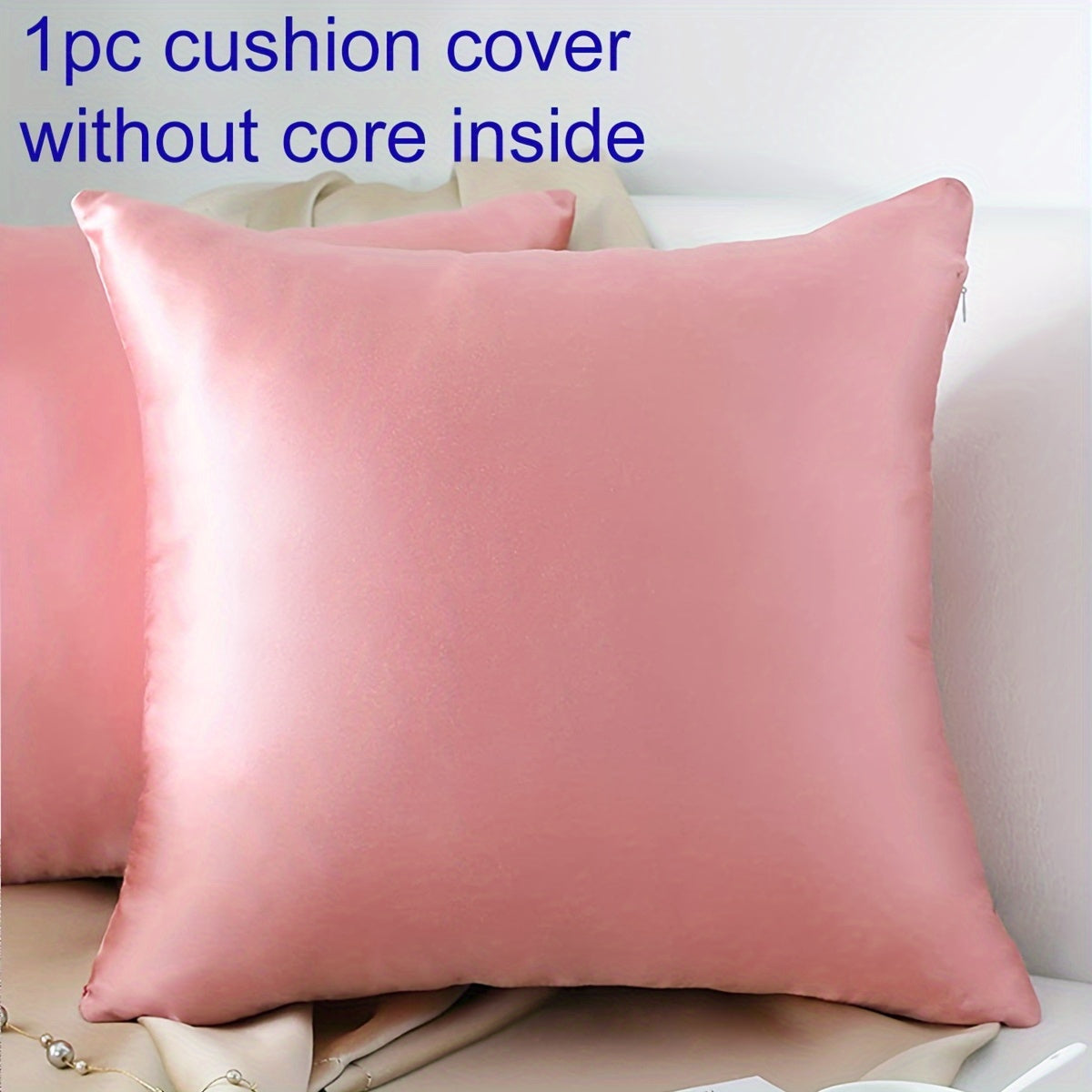 This satin cushion cover features a soft and silky texture, with a convenient zipper opening for easy removal. Perfect for adding a touch of elegance to your home, office, or living room decor. Pillow core not included.