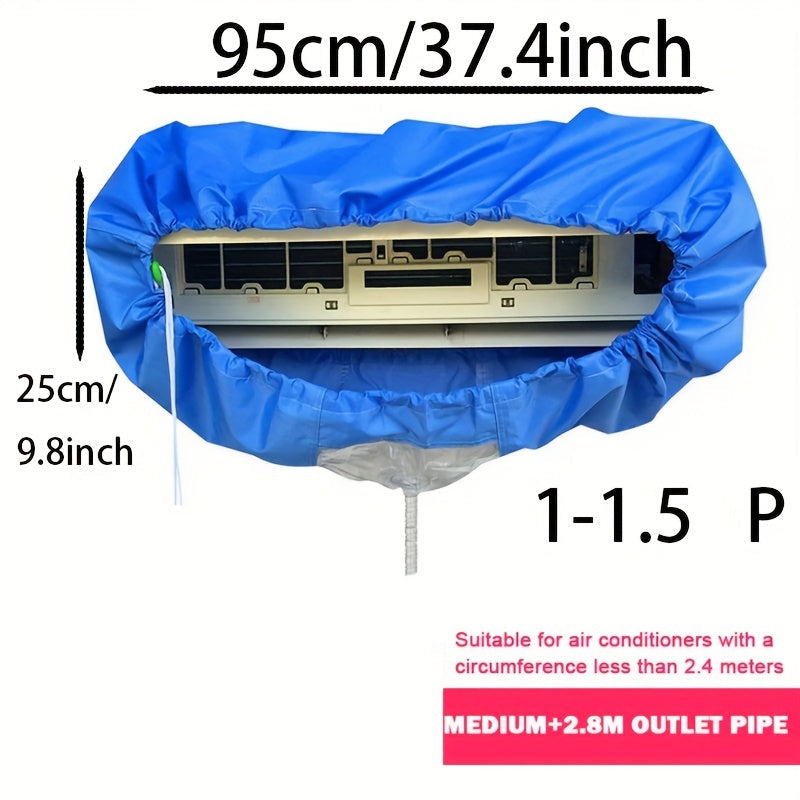 1 piece of Large Air Conditioning Cleaning Cover, suitable for air conditioners measuring 95-130cm. This Hanging Air Conditioning Water Washing Bag is reusable and comes with a drainage pipe, making it the perfect summer cleaning tool.