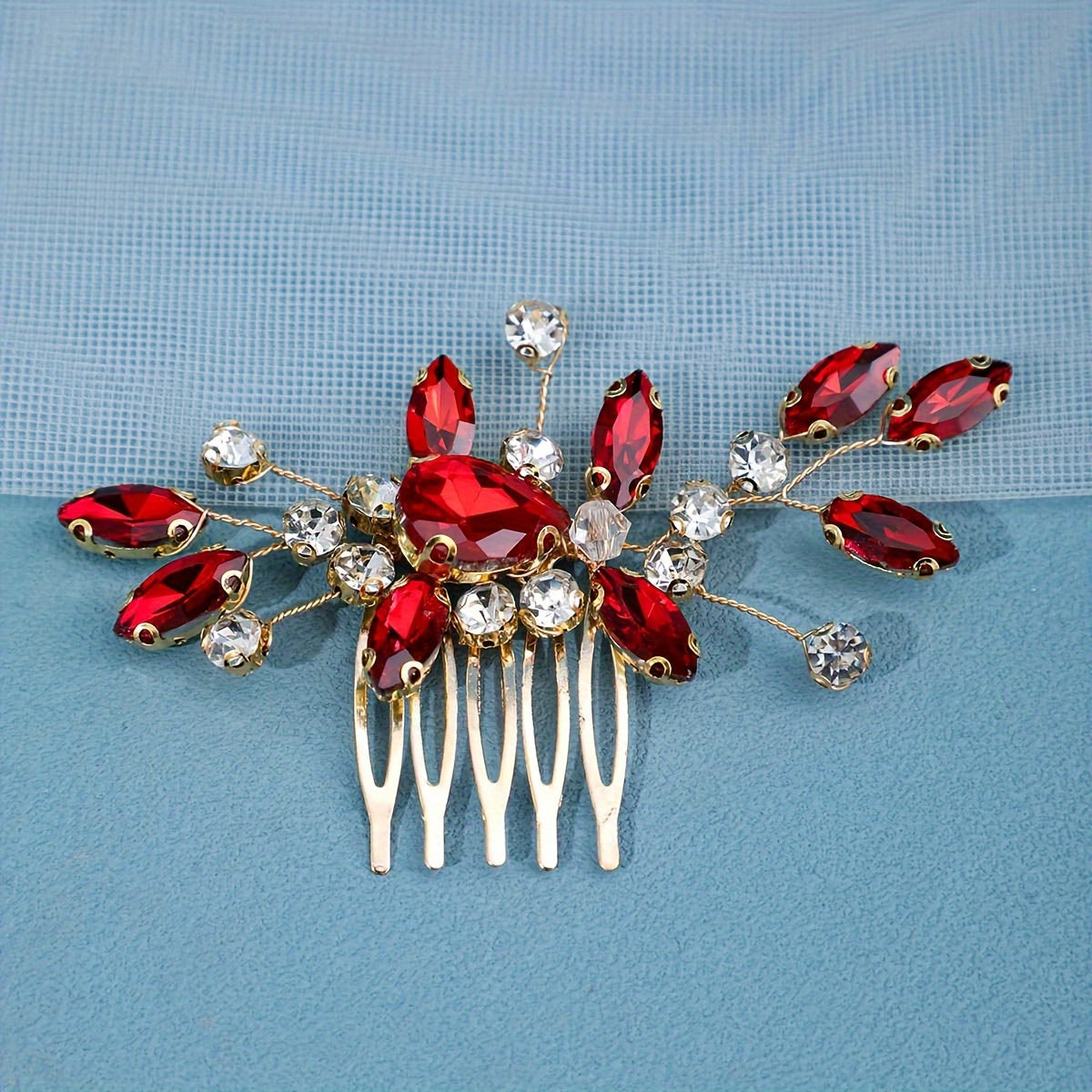 Handmade Rhinestone Bridal Hair Comb, Wedding Hair Accessory for Updo Hairstyles and Decorations