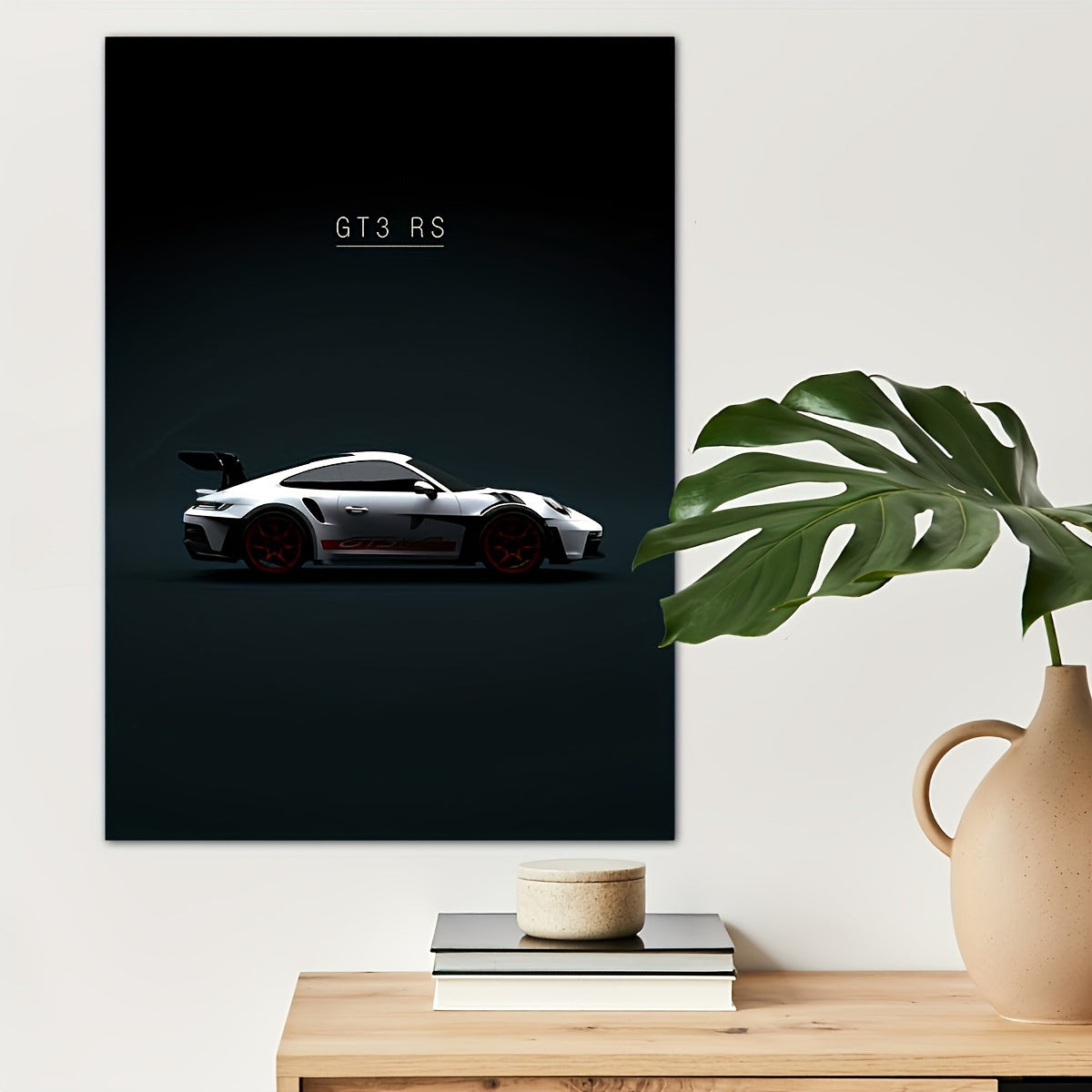 Contemporary car canvas art poster for bedroom, living room, or home office decor. Unframed.