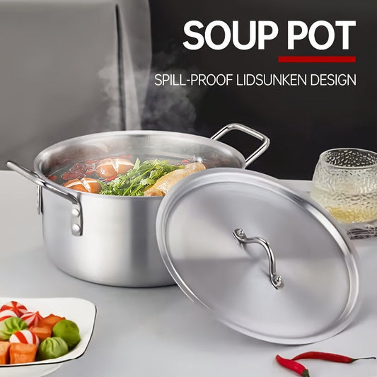 Set of Seven Aluminum Pots for Kitchen Cooking, Including Thickened Cross-Border Pot Set with Five Pieces of Soup Pots Ranging from 14-26cm