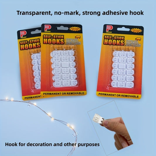 21pcs/6pcs Strong Ornament Hooks for Holidays, Wall and Light Clips, Removable and No-mark, Indoor Use.