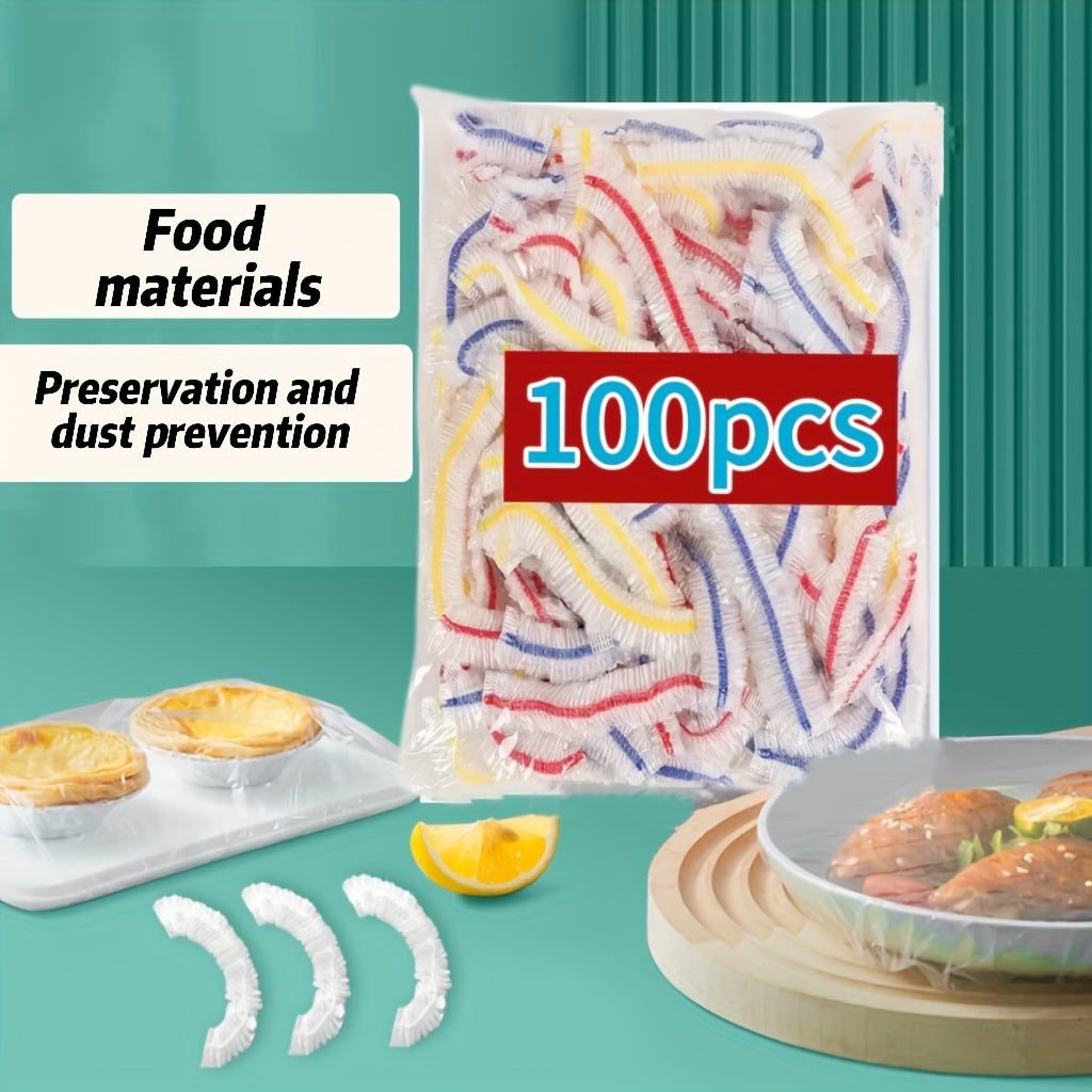 100/300 pieces of Food Grade PE Fresh-Keeping Bags are available in this set. These Disposable Cling Film wraps are designed for kitchen use with Elastic Mouth Bowls Cover, making it easy to preserve food and prevent dust from reaching your meals.