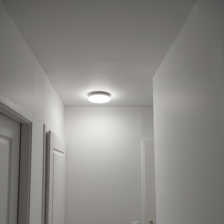 6000K LED Ceiling Fixture with Motion Sensor for Indoor Use, Hardwired, Plastic Material