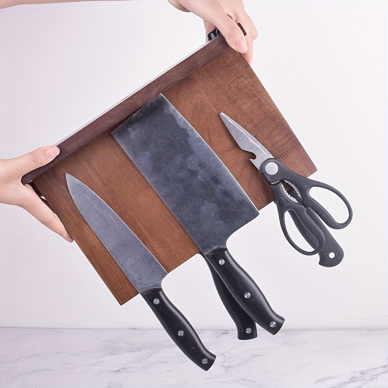 Premium solid rubber wood magnetic knife strip - perfect for organizing kitchen and workshop tools.