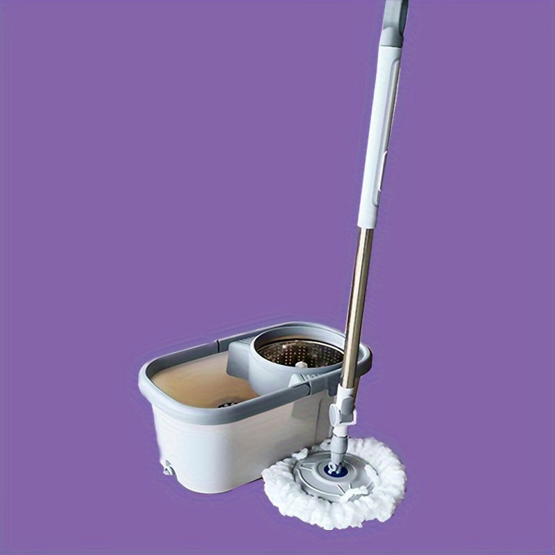 The EasyWring Spin Mop and Bucket System offers hands-free washing with its dual-drive rotating floor cleaner set, making it effortless to clean hardwood, tile, and laminate floors. Perfect for the kitchen, bathroom, bedroom, and living room, this system