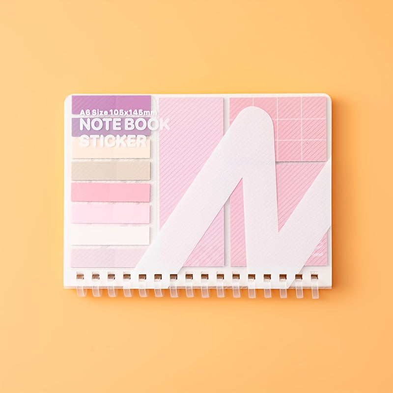 A6 Soft Loop Buckle Notebook with Sticky Notes, Suitable for Office and Study, Cute Design