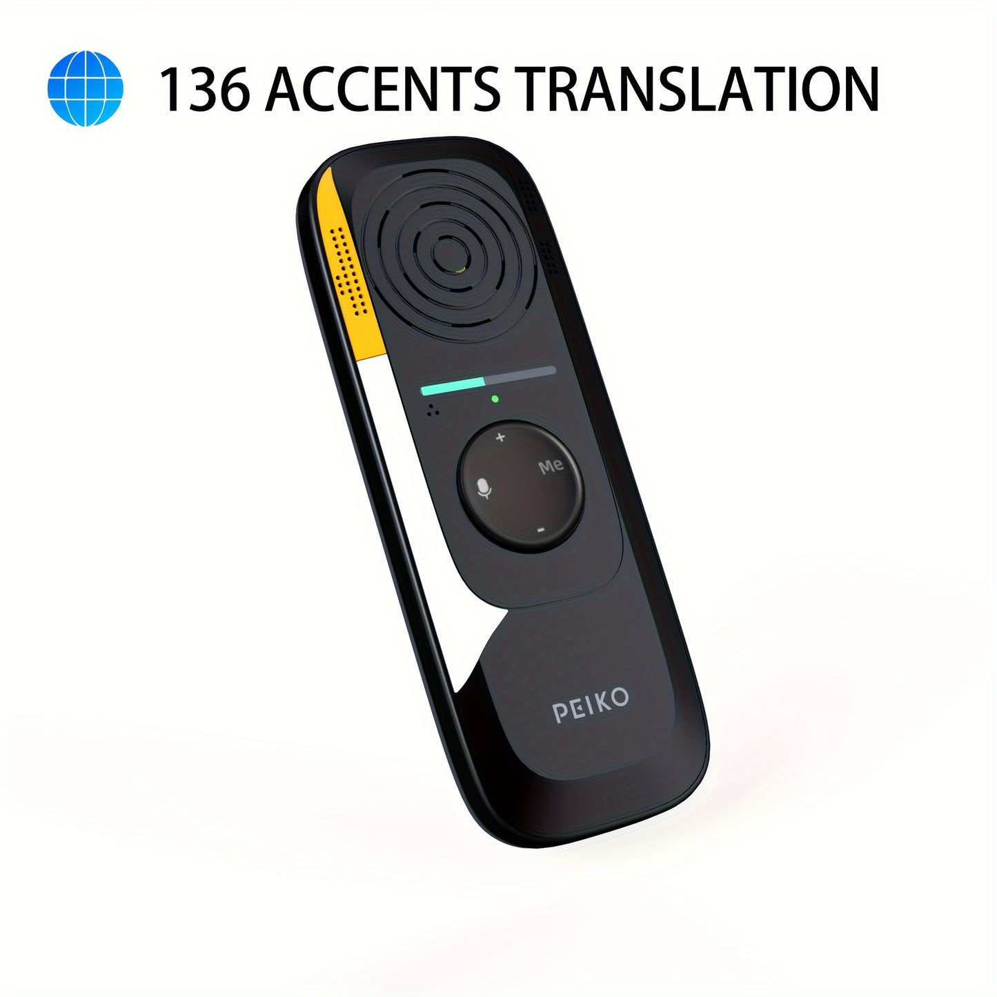 Peiko TR-BOX01 Portable Language Translator Device offers 75+ languages, high accuracy, two-way instant voice translation, and wireless connectivity. It includes 136 accents for travel