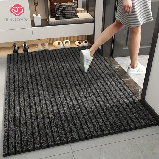 This durable and dust-resistant floor mat features a striped design, making it a stylish addition to any outdoor entrance or front porch. The waterproof and non-slip material ensures safety, while the mat's durability and easy-to-clean qualities make it