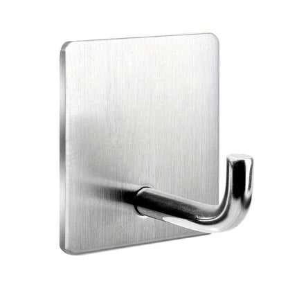 No drilling required - this strong adhesive stainless steel elephant trunk hook is perfect for heavy-duty items. Ideal for kitchen and bathroom walls.