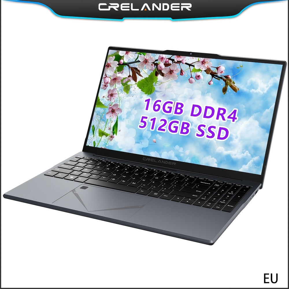 CRELANDER 39.62cm Intel 11th Gen Laptop with 2K IPS Screen, Fingerprint Unlock, Backlit Keyboard, 16GB DDR4, 512GB SSD, 5000mAh Battery - Dark Blue Windows 11 Notebook