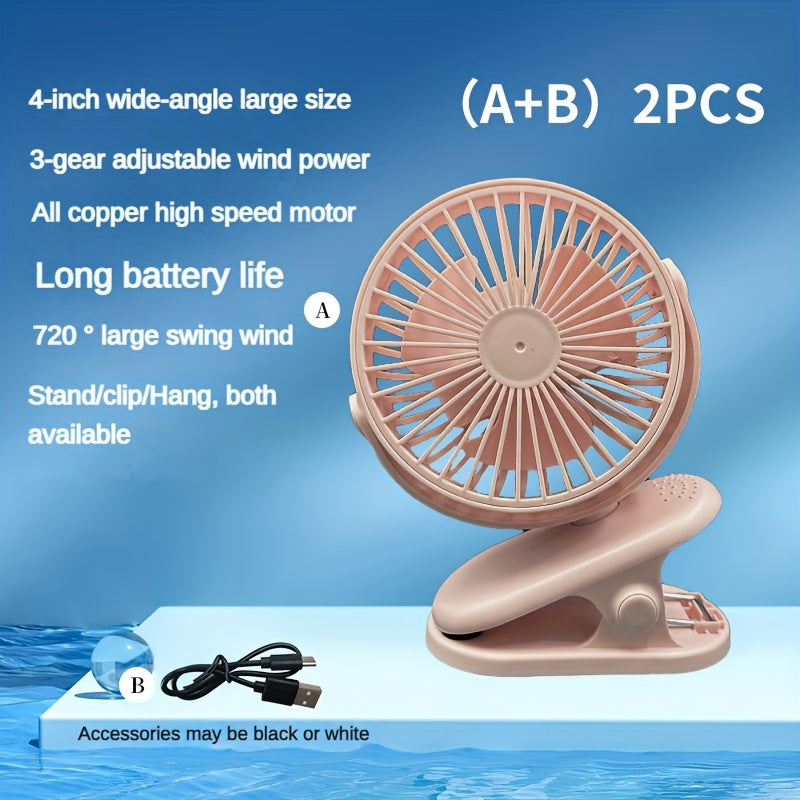 Get your hands on the latest Clip-on Small Fan USB Rechargeable Set, specially designed for students. This mini portable fan is perfect for classrooms, dormitories, and any other quiet environment. With a strong wind and durable design, this cool