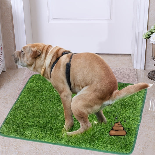 Reusable dog grass mat for pet training, odor-control artificial lawn with non-slip backing for indoor or outdoor use.