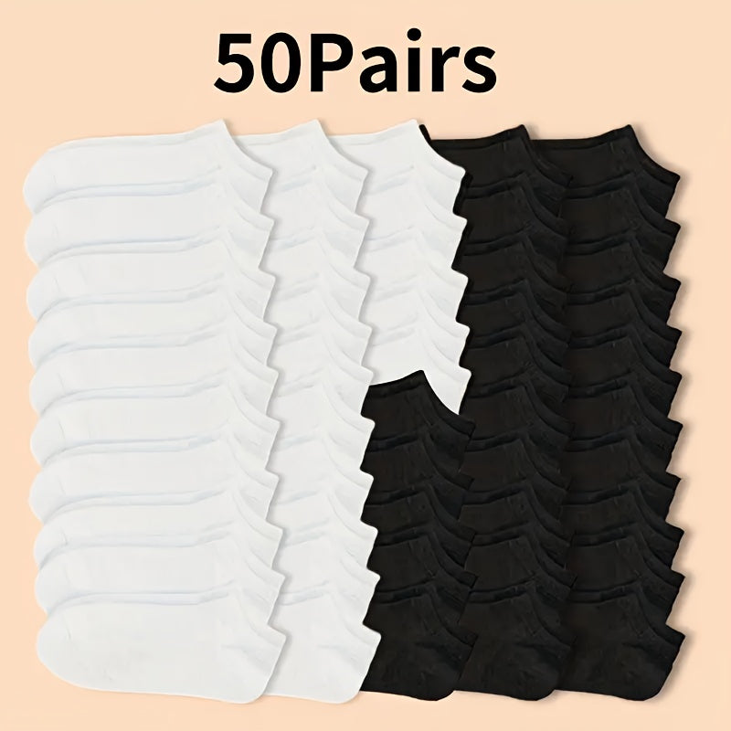 Men's 50/40 Double Pack Short Socks in Black, White, Gray, Navy Blue for casual and sports wear.