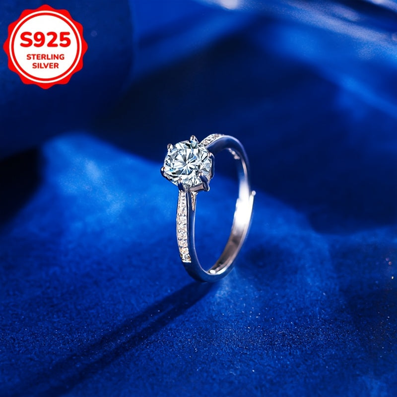 Adjustable Lady Diamond Ring with S925 Sterling Silver, Zirconia, and Elegant Eight Heart Eight Arrow Design for a Luxurious and Personalized Fashion Statement