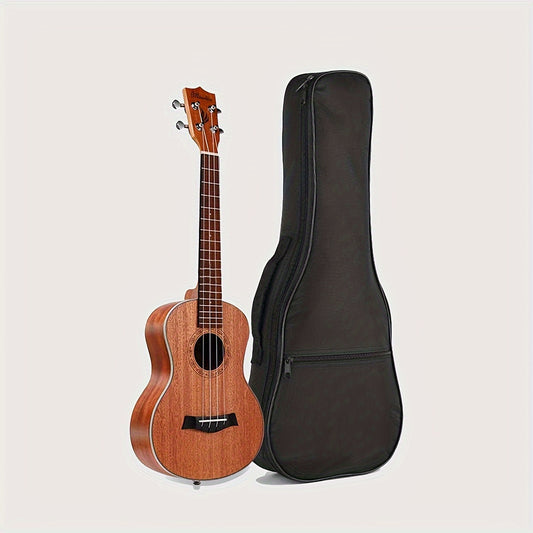 Premium black ukulele case with adjustable straps, fits soprano and tenor ukuleles of various lengths. Suitable for concerts. Ukulele not included.