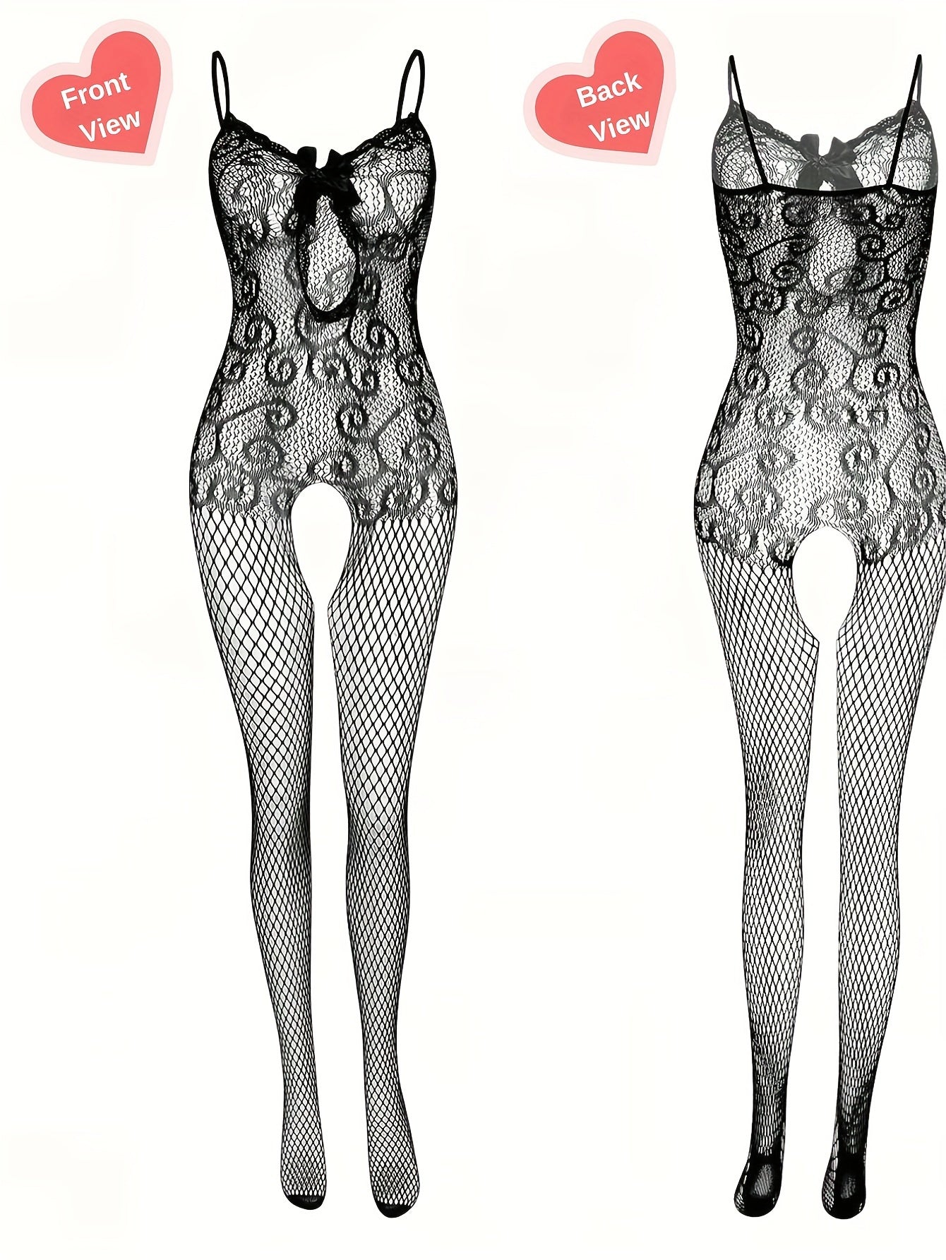 Fashionable 4-piece bodystocking set for women, without lingerie or underpants.