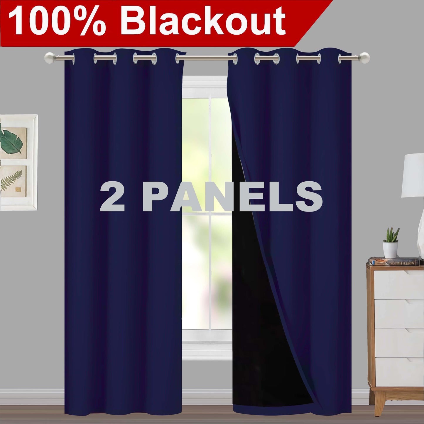 Versatile blackout curtains suitable for living rooms, bedrooms, kitchens, bathrooms, and home decor.