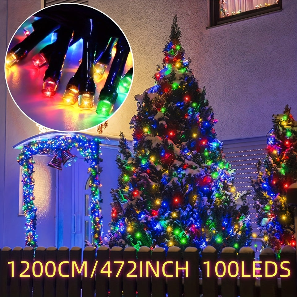 12m 100-light Solar Starlight String Lights