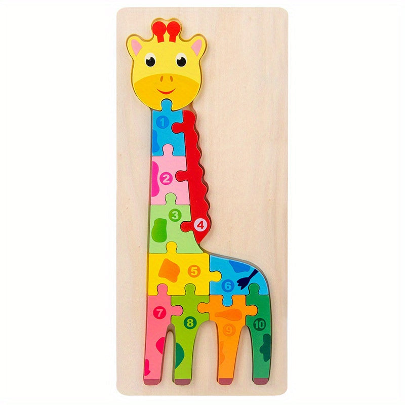 Wooden 3D Puzzles: Educational Building Blocks for Babies - Ideal for Toddlers Aged 1-3, Suitable for Both Boys and Girls