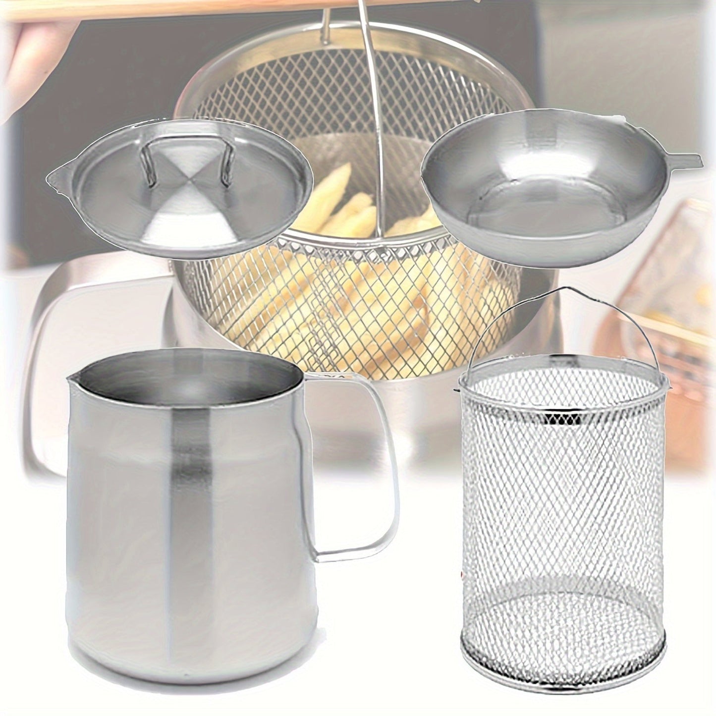 Get your hands on this Oil Pot made from 304 Stainless Steel that comes with a Drainer Basket. With a Large Capacity and a Multipurpose design, it is ideal for storing Grease, Cooking Oil, and more. The Non-Leakage and Drip-Free design make it perfect