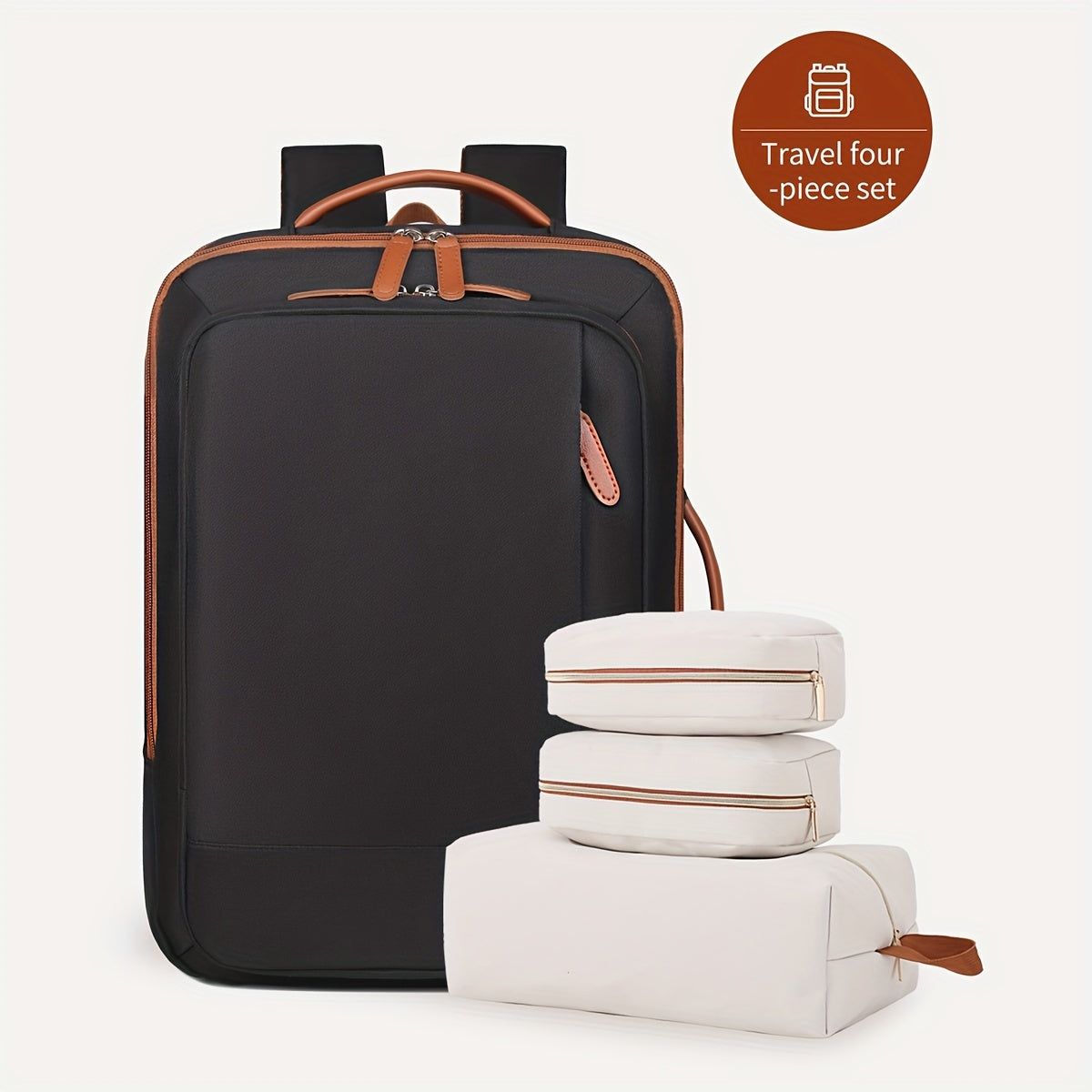 40L Carry On Travel Backpack with 3 Packing Cubes perfect for Weekender, College, and Office.