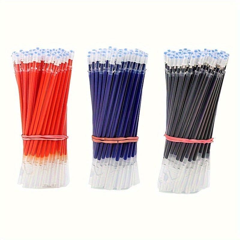 18-piece gel pen set in black, blue, and red ink colors, perfect for school or office use.